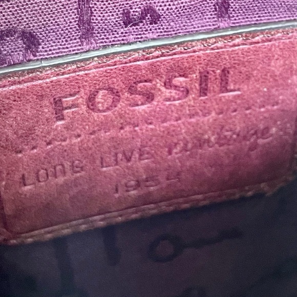 Fossil Long Live Vintage 1954 Brown Leather Crossbody Bag Distressed Leather - Picture 2 of 7
